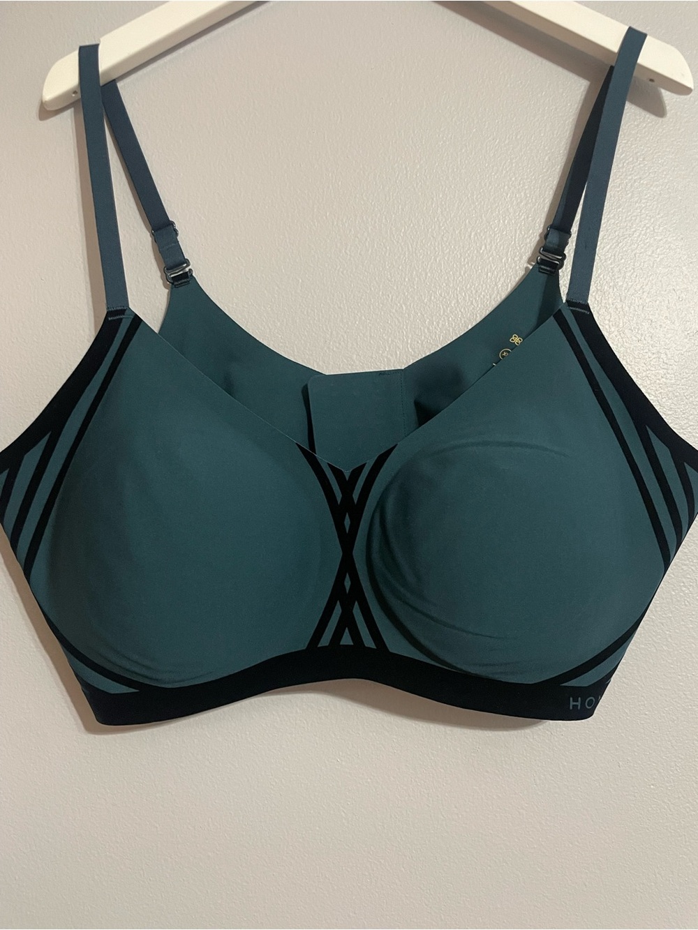 Honeylove Teal Bra with Black Contrast Trim